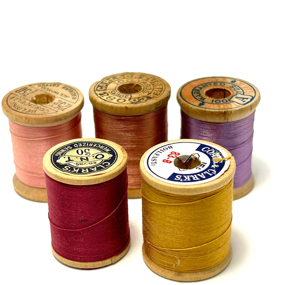 Vintage Thread On Wooden Spools Lot Of 30 - Picture 3 of 9